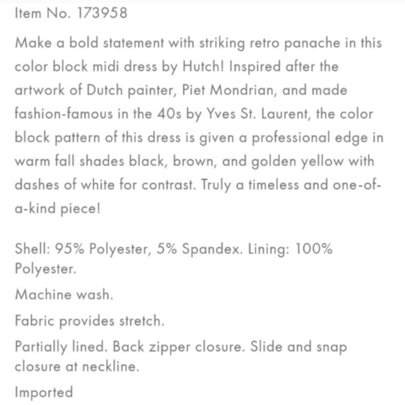 ANTHROPOLOGIE Hutch Color Block Midi Slit Dress Size L - Picture 4 of 15